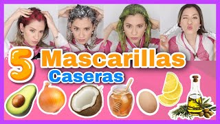 5 MASCARILLAS CASERAS PARA UN PELO HERMOSO HIDRATADO Y SIN PUNTAS ABIERTAS  NatyGloss [upl. by Aihsetan]