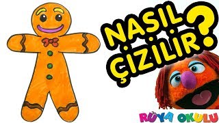 Zencefilli Kurabiye Adam Nasıl Çizilir  Kurabiye  🎄🍪  Çocuklar İçin Resim Çizme  RÜYA OKULU [upl. by Bianka]