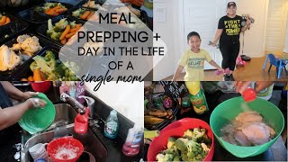 Meal Prepping  Cleaning my house Day in the life of a single mom of 2 [upl. by Airdnahc]