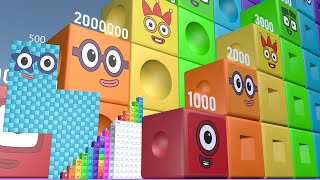 Numberblocks Puzzle Step Squad 500 500000 25000000 BILLION BIGGEST Numberblocks Numbers [upl. by Acnaiv]