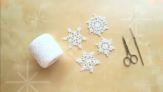 كروشيه ندفة ثلج crochet snowflake 4 [upl. by Honor722]