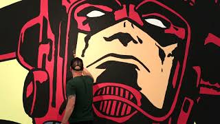 Timelapse of Skinner painting the Galactus Mural for quotKirbyvision A Tribute to Jack Kirbyquot [upl. by Lihp]