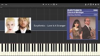 Eurythmics  Love Is A Stranger  PIANO TUTORIAL [upl. by Ayotas]