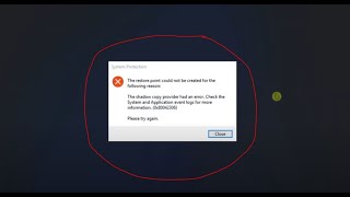 SOLUTION Restore Point Error 0x80042306  Shadow Copy Provider Error [upl. by Frederique]
