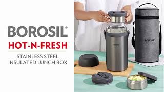 Hot N Fresh Borosil Lunch Boxes  Stainless Steel Insulated Lunch Boxes [upl. by Maybelle]