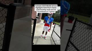 Tyshawn Sellers Middle School football highlights Saint Paul’s Episcopal School Running Back [upl. by Yenor]