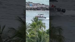 Pontoon entering the Haulover Inlet on a relatively calm day Filmed by my friend Scott kingofwavy [upl. by Einomrah]