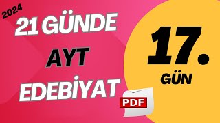 2024 AYT EDEBİYAT KAMPI 17GÜN 21 GÜNDE AYT EDEBİYAT [upl. by Nnylylloh]