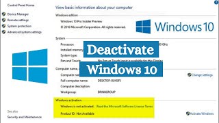 Deactivate Windows 10  Uninstall Product Key  Deactivate Windows 10 amp Change Product Key [upl. by Etnauq495]