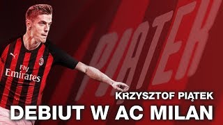 Debiut Krzysztofa Piątka w AC Milan debut vs Napoli  27012019 [upl. by Ahsillek]