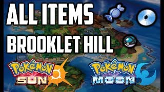 All Items in Brooklet Hill  Pokemon Sun and Moon [upl. by Ayouqes]