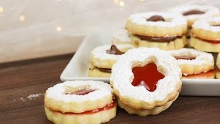 Spitzbuben Plätzchen mit Marmelade und Nutella  Bestes Rezept  Weihnachtsplätzchen [upl. by Okim49]