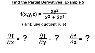 Calculus 3 Partial Derivative 9 of 30 Find the Partial Derivative Example 5 [upl. by Eillit]