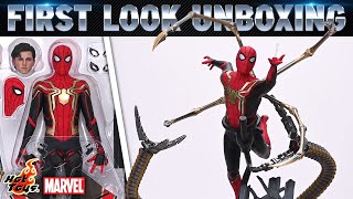 Hot Toys SpiderMan Integrated Suit Deluxe No Way Home Figure Unboxing  First Look [upl. by Sakram]