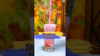 Strawberry Milkshake Recipe Making Video 📷shortsshortsfeedyoutubeshortsmilkshake [upl. by Iatnahs]