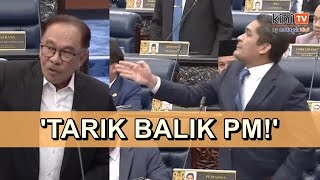 Tarik balik PM  Radzi ejected from Dewan Rakyat PN MPs stage walkout [upl. by Ettenoj514]