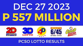 Lotto Result December 27 2023 9pm PCSO [upl. by Savinirs]