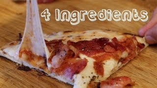 Bacon Flatbread Pizza  4 Ingredient 4 Minute No Oven Recipe [upl. by Deedahs]