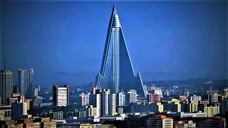 North Koreas Empty Spaceshiplike Ryugyong Hotel [upl. by Yarled]