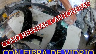 COMO REPARAR CANTONERAS DE PLASTICO CON FIBRA DE VIDRIO Y RESINA [upl. by Zimmer]