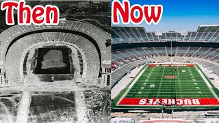 College Football Stadiums Then and Now [upl. by Ailisab]