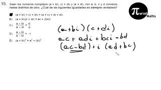 Pregunta 15 modelo PSU DEMRE 2019 matemática todas las operaciones de los complejos [upl. by Gretel]