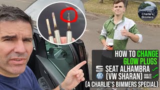 how to change glow plugs on a Seat Alhambra or VW Sharan [upl. by Aicnom]