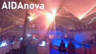 AIDAnova  Beach Club  Infinity Lasershow  GoPro Fusion 360 Grad VR [upl. by Ennaxxor]