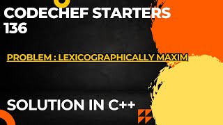 Codechef Starters 136  Lexicographically Maximal Prefix AND  Full Solution In C [upl. by Alvira259]