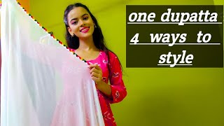 One dupatta 4 differet ways to style  simple styling [upl. by Oitaroh]