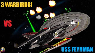 USS Feynman VS 3 Romulan Dderidex WarbirdsWorld Razer  Star Trek Starship Battles [upl. by Buiron]