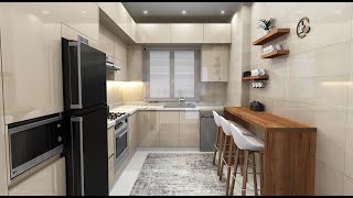 20  طريقة تصميم مطبخ ثلاث أدوار للسقف وتجميع القطع بسهولة برنامج كيتشن درو kitchendraw [upl. by Sihonn748]