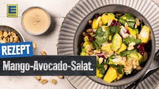 MangoAvocadoSalat Rezept  Mit ZitronenErdnussDressing [upl. by Nerin]