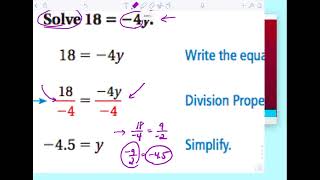 34 part 1 red solving equations mult div [upl. by Nole]