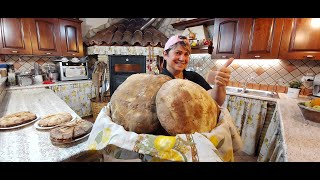 Pane con il lievito madre impasto a mano come una volta cotto nel forno a legna e forno elettrico🍔🍔🍔 [upl. by Amandie251]