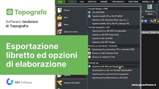 Topografo  Modulo T Esportazione libretto e opzioni di elaborazione [upl. by Llertal]