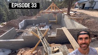 Building our own foundation off grid Log Cabin build [upl. by Mlehliw497]