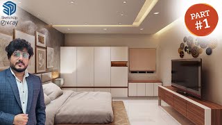 Part  1  SketchUp Turtorial  Bedroom interior with Vray [upl. by Yendic262]