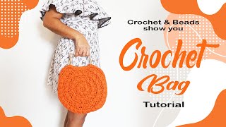 Tutorial Crochet Bag Ribbon Orange Color [upl. by Noe]