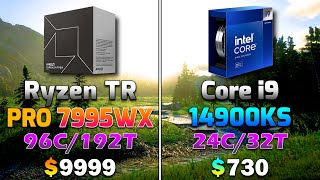 Ryzen Threadripper PRO 7995WX vs Core i9 14900KS  PC Gameplay Tested [upl. by Nadbus]