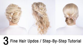 3 Fine Hair Updos  StepByStep Tutorial  Kenra Professional [upl. by Trebron]