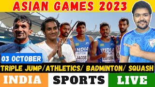 🔴Asian Games 2023  03 October  Medal Events  Athletics  Kabaddi Cricket Archery [upl. by Berkeley]