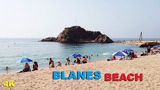 Blanes in Summer  Blanes Beach Walking Tour  August 2023 Spain 4K [upl. by Oinafipe393]