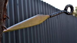 Knife making  forging a Japanese Kunai throwing knife from rebar [upl. by Isewk]