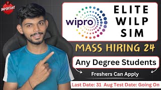 Wipro Mass Hiring 2024  Elite WILP amp SIM  Apply Now [upl. by Els]