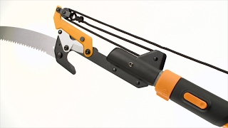 How to use the Fiskars® PowerLever® Extendable Pole Saw amp Pruner 7–14 [upl. by Gnart750]