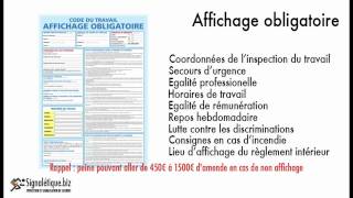 Signalétique daffichage obligatoire [upl. by Noxaj]