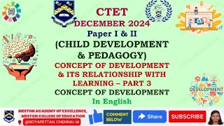 CTET CDP  GROWTH amp DEVELOPMENT  PART 3  Principles of Development in English [upl. by Akahs]