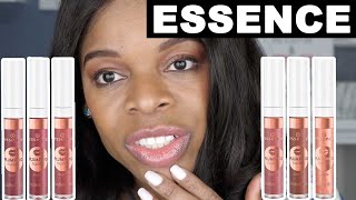 ESSENCE Plumping Nudes Lip Gloss Swatches and Review  PuckerUpBabe [upl. by Reade920]