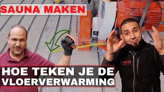 Hoe teken je de vloerverwarming op de vloer af Renovatie Sauna 6 [upl. by Novia]